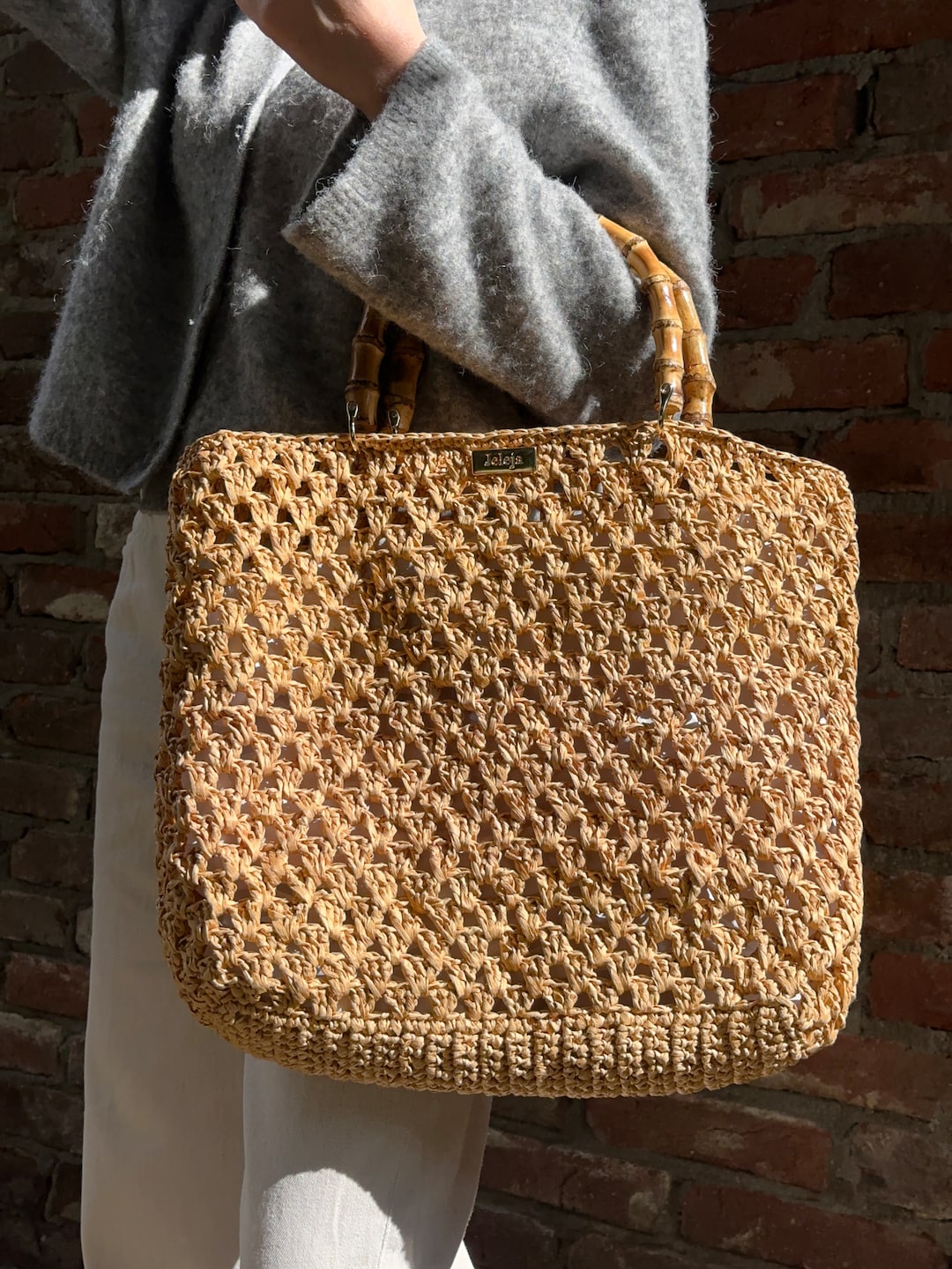 Beau Raffia Large Tote Bag main image 1