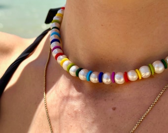 ☆【VINTAGE HOLLYWOOD】☆Rainbow Beads n Pearl Necklac.e☆ il_340x270.4836329227_2yvl.jpg