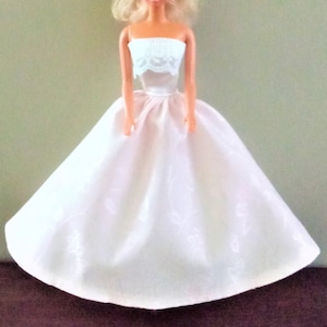 Handmade Doll Clothes - Gown w/Pink Skirt & Lace Around Bodice for 11.5&quot; fashion doll