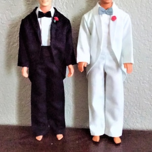 Handmade Doll Clothes - Tux Outfit in Black or White for 12&quot; male doll
