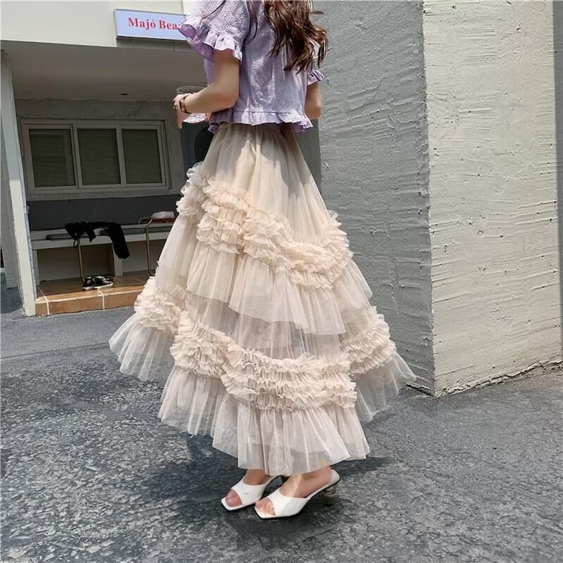Lace Ruffle Tiered Skirt – ORAZ-vinhomehanoi.com.vn