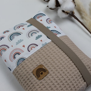Windeltasche Wickeltasche *Regenbogen* hellbeige
