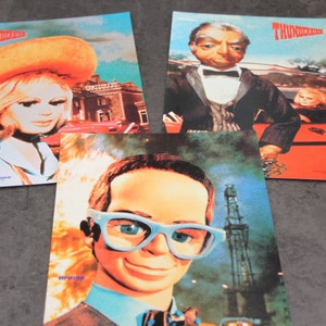 3 TBirds Mini Posters | Large Thunderbirds cards | Postcard | TV merchandise | Cult heroes | TV series | Youth series | Sixties | SF