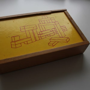 Coole Blockbox | Spielzeug aus den Siebzigern | Holzspielzeug | Vintage-Spielzeug | Bausteine | Spielzeug für den Innenbereich | Spielzeug für Jungen und Mädchen