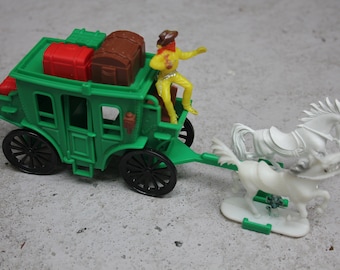 Diligencia de Alemania Occidental Carro Caballos Vaqueros Jean  Hoffler Alemania Occidental Juguetes antiguos Juguetes antiguos Años