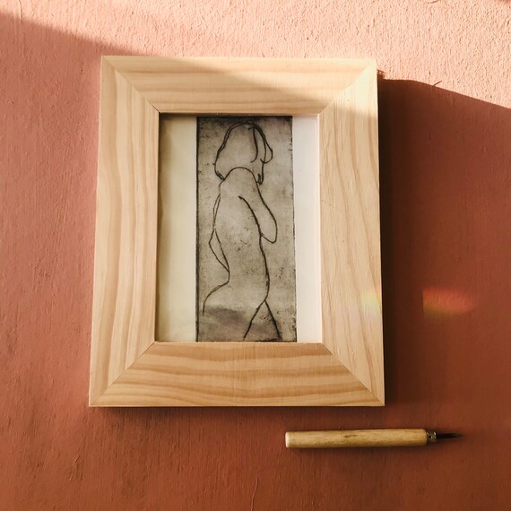 Print "naked woman, series in the intimate" Art Print - Wall Art - Engraving Print, Numbered and signed Art Edition handmade.