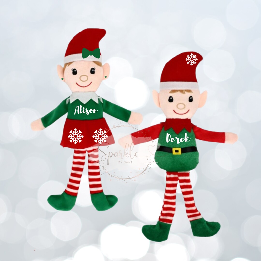 Personalized Christmas Elf Plush Christmas Elves Girl Elves Etsy