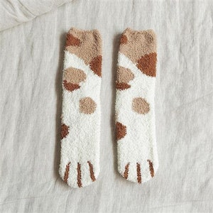 Winter Cat Socks Warm Fleece Cats Cat Lovers Kittens - Etsy