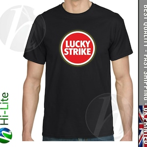 Ts36 lucky strike logo black t shirt rgv250 gsxr schwantz yamaha suzuki rainey
