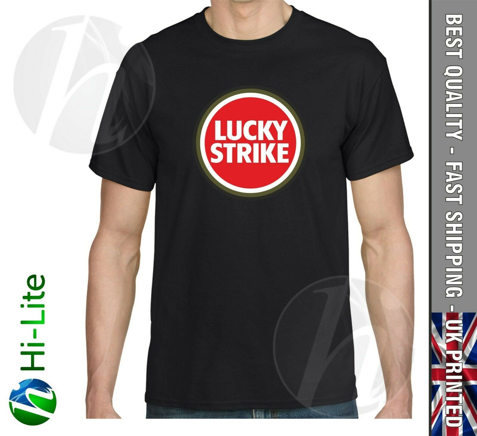 Ts36 lucky strike logo Black t shirt rgv250 gsxr schwantz yamaha suzuki rainey