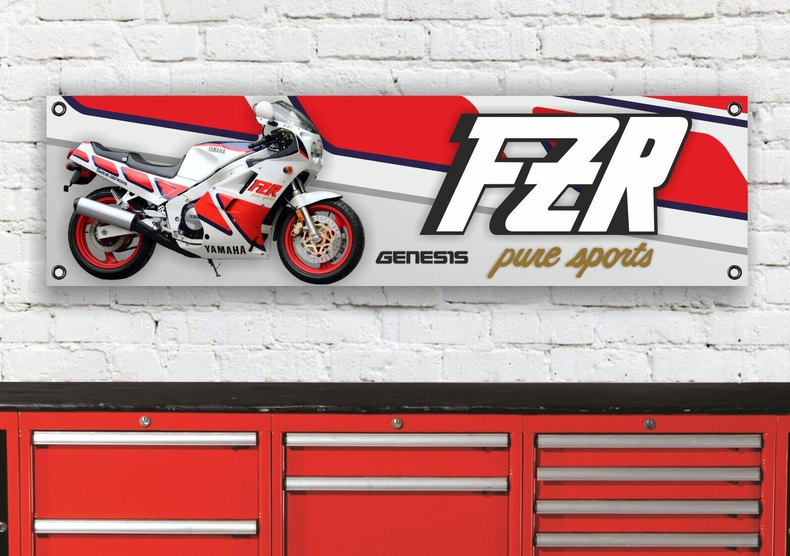 Br412b yamaha fzr1000 genesis garage workshop banner sign