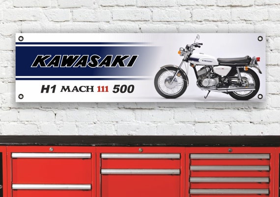 BR498B Kawasaki H1 500 Mach 3 1969 Flexible Workshop Banner Garage