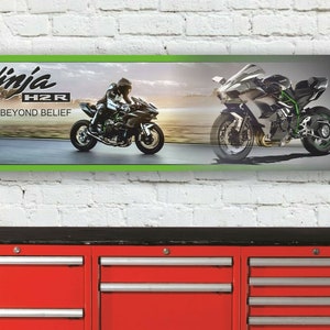 Br97b kawasaki h2r h2 workshop banner sign