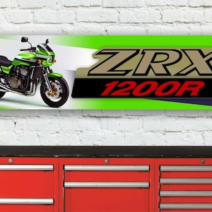 Br263b kawasaki zrx1200r lawson replica garage workshop banner sign