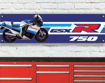 Br115b suzuki gsxr750f gsxr 750 1985 plaatzijde werkplaats banner bord