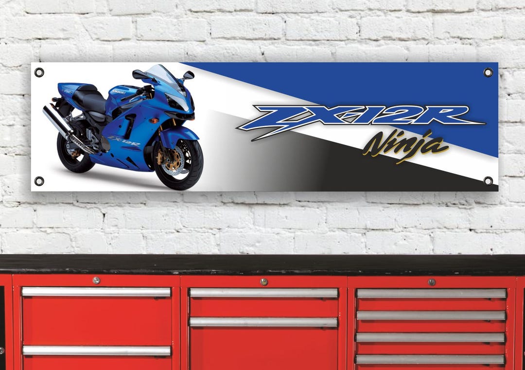 Br527b ZX-12R ZX12R Blue Garage Workshop Flexible Banner Sign - Etsy