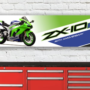BR542B kawasaki zx-10r flexibles Werkstatt-Schild zum 40-jährigen Jubiläum