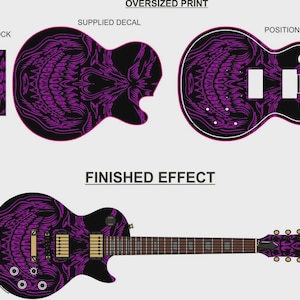 Hochwertiges SKIN WRAP für E-Gitarre LP Style Neo Skull LP04