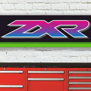 Br135b kawasaki zxr logo zxr750 zxr400 zxr250 workshop banner sign