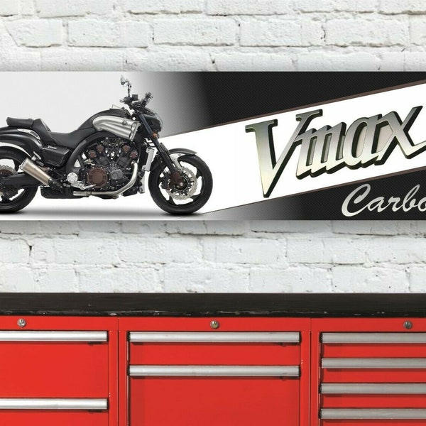 Br275b yamaha v-max carbon anniversary model garage workshop banner sign