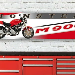 Br253b ducati m900 monster monstro 1993 red workshop banner sign