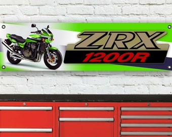 Br263b kawasaki zrx1200r lawson replica garage workshop banner sign