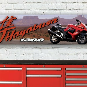 Br233b suzuki gsx1300 hayabusa garage workshop banner sign