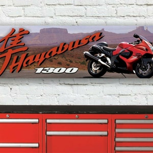 Br233b suzuki gsx1300 hayabusa garage workshop banner sign