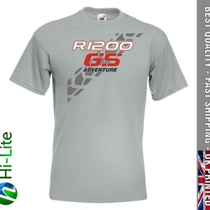 Ts110 bmw r1200 gs a adventure inspired premium grey t shirt gsa red logo