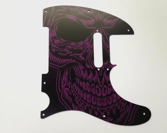 Tele Telecaster gitarr NEO SKULL punk PG5 scratchplate plektrumskydd Kvalitetstillverkad i Storbritannien