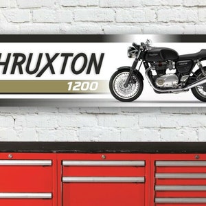 Br363b triumph thruxton 1200 2016 inspired workshop banner sign
