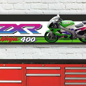 Br90b kawasaki zxr400 l enseigne de bannière d’atelier