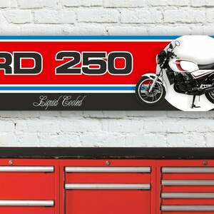 Br214b yamaha rd250lc 4l1 garage workshop banner sign