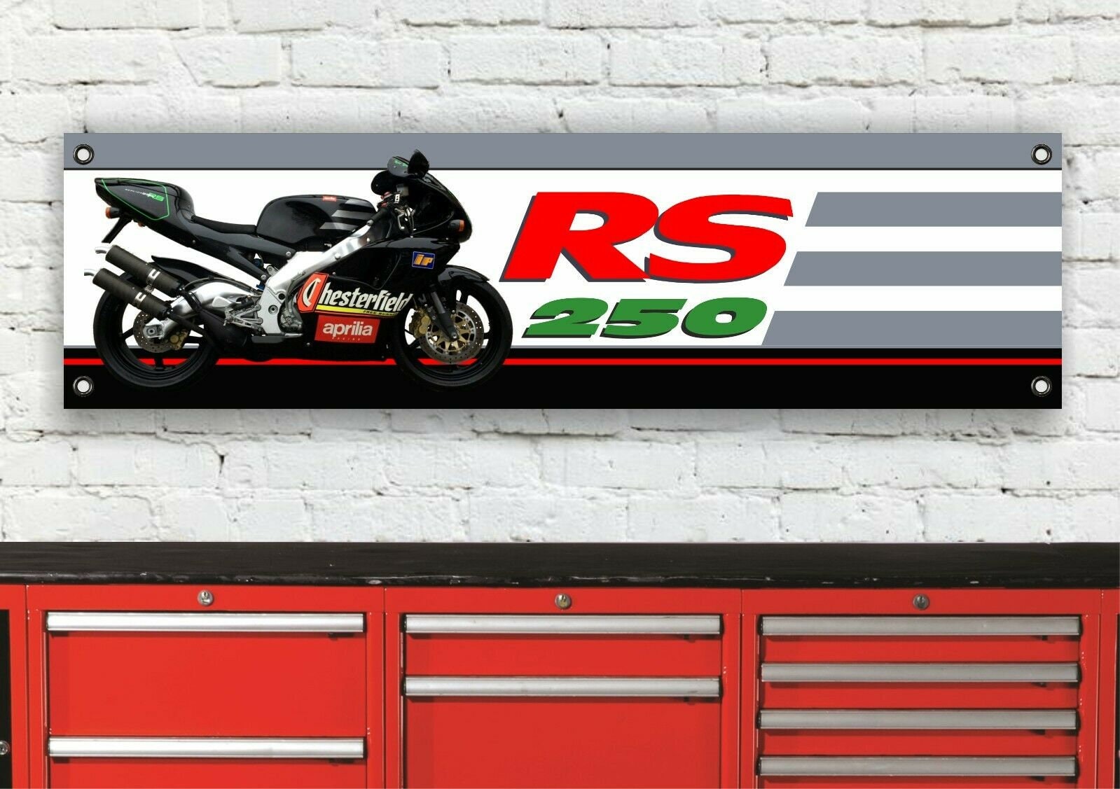 Br130b Aprilia Rs250 Chesterfield Mk1 Biaggi Workshop Banner Sign