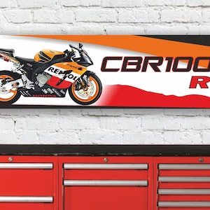 Br403b honda cbr1000 rr fireblade 2005 repsol inspired workshop banner sign gift