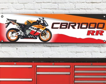 Br403b honda cbr1000 rr fireblade 2005 repsol inspired workshop banner sign gift
