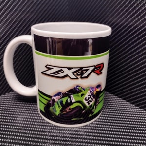 M54 カワサキ ZX-7R にインスパイアされたセラミックティーコーヒーマグギフト 11 オンス