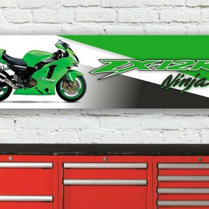 Br155b kawasaki zx12r zx12 bannière de garage enseigne atelier