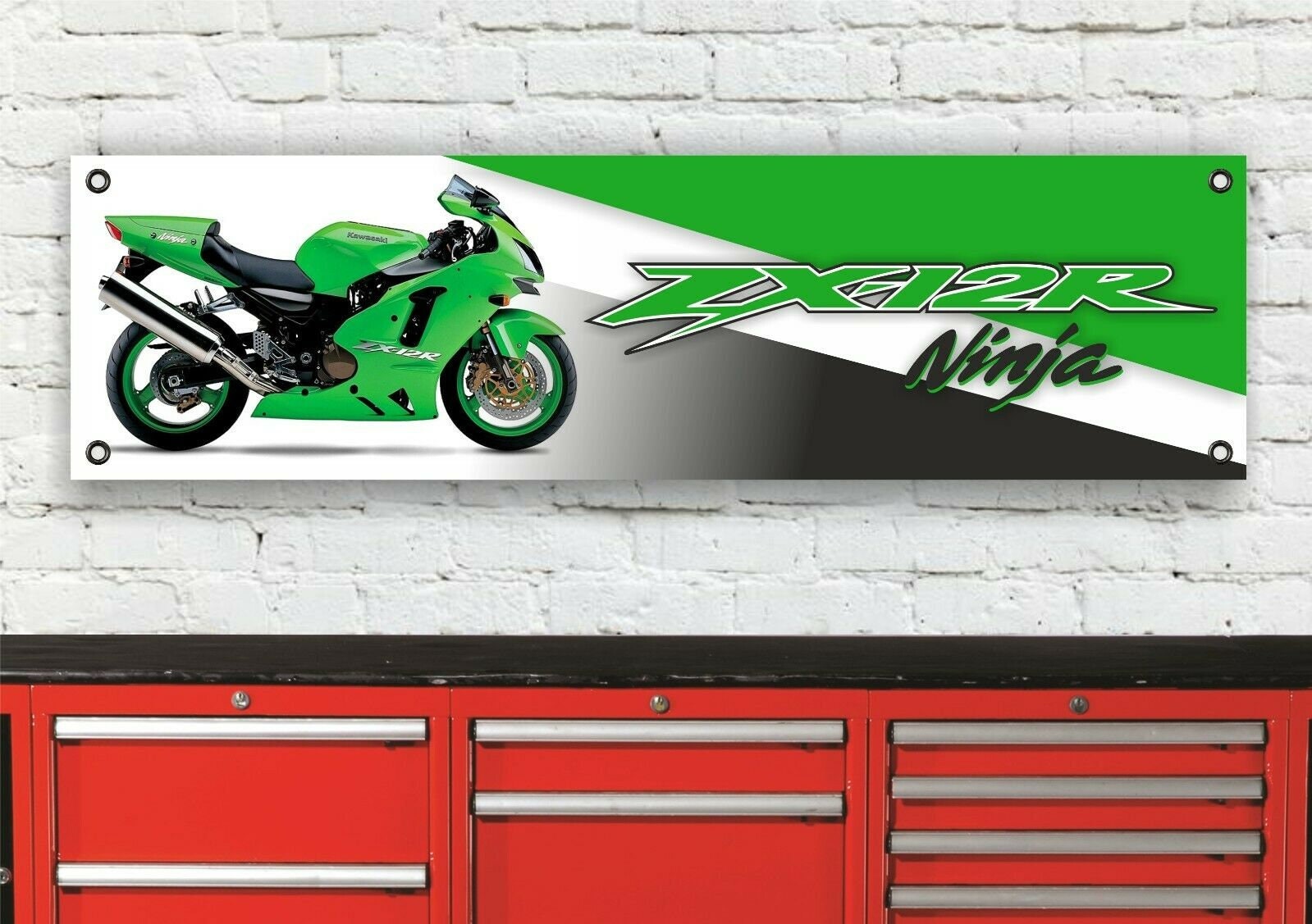Br155b Kawasaki Zx12r Zx12 Garage Banner Workshop Sign - Etsy