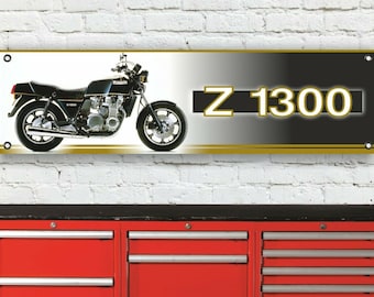 Br277b kawasaki z1300 z-1300 six cylindres garage atelier bannière signe