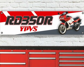 Br392b yamaha rd350r ypvs brazillian powervalve garage workshop banner sign