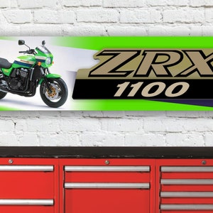 Br503b kawasaki zrx1100 inspiré panneau de bannière d&#39;atelier flexible