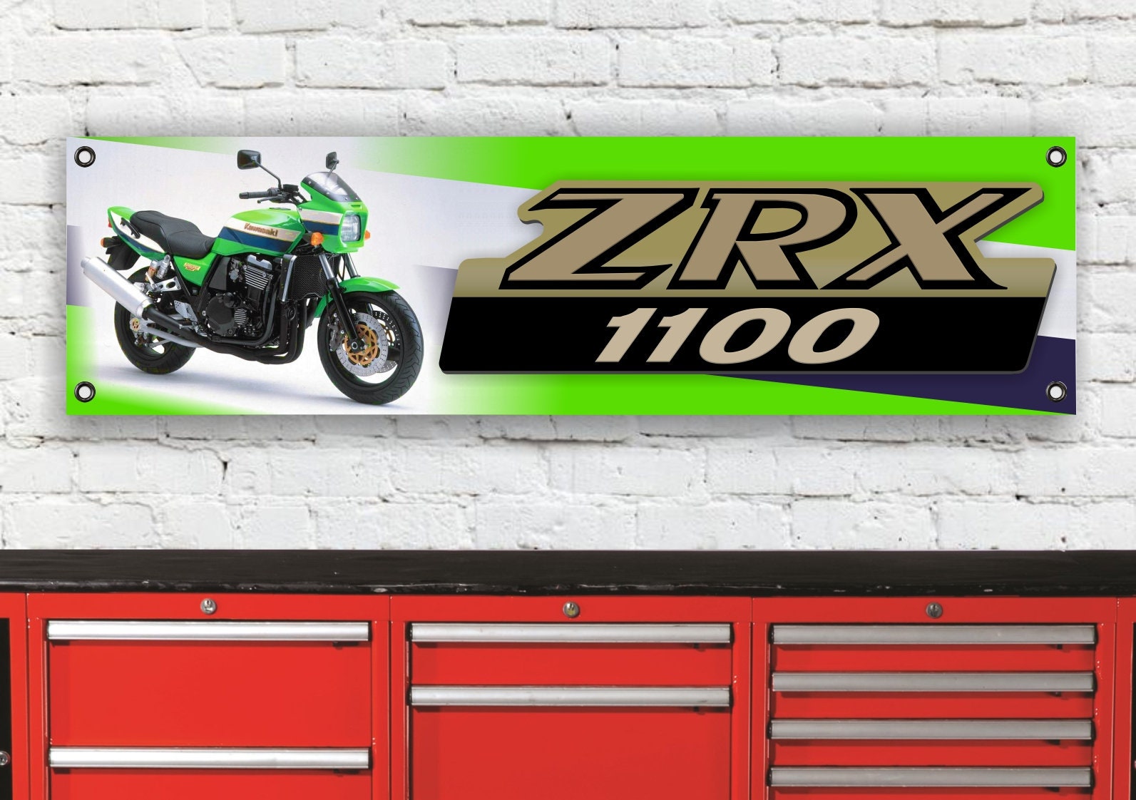 Br503b Kawasaki Zrx1100 Inspired Flexible Workshop Banner Sign - Etsy