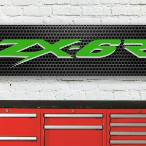 Br43b kawasaki zx6r ninja logo workshop banner sign