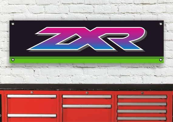 Br135b Kawasaki Zxr Logo Zxr750 Zxr400 Zxr250 Workshop Banner Sign