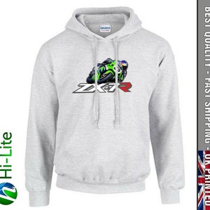 H95 kawasaki zx7-r inspired hoodie hoody grey great dads mens gift