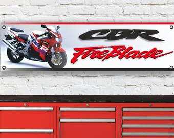 Br153b honda cbr900rr fireblade 1997 rrv inspiré enseigne bannière garage atelier
