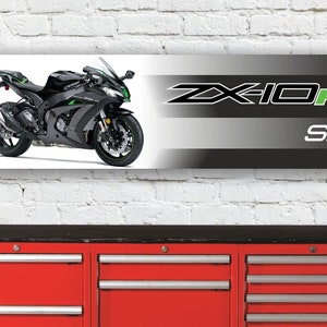 Br470b kawasaki zx10r se2018 inspiré garage atelier bannière signe