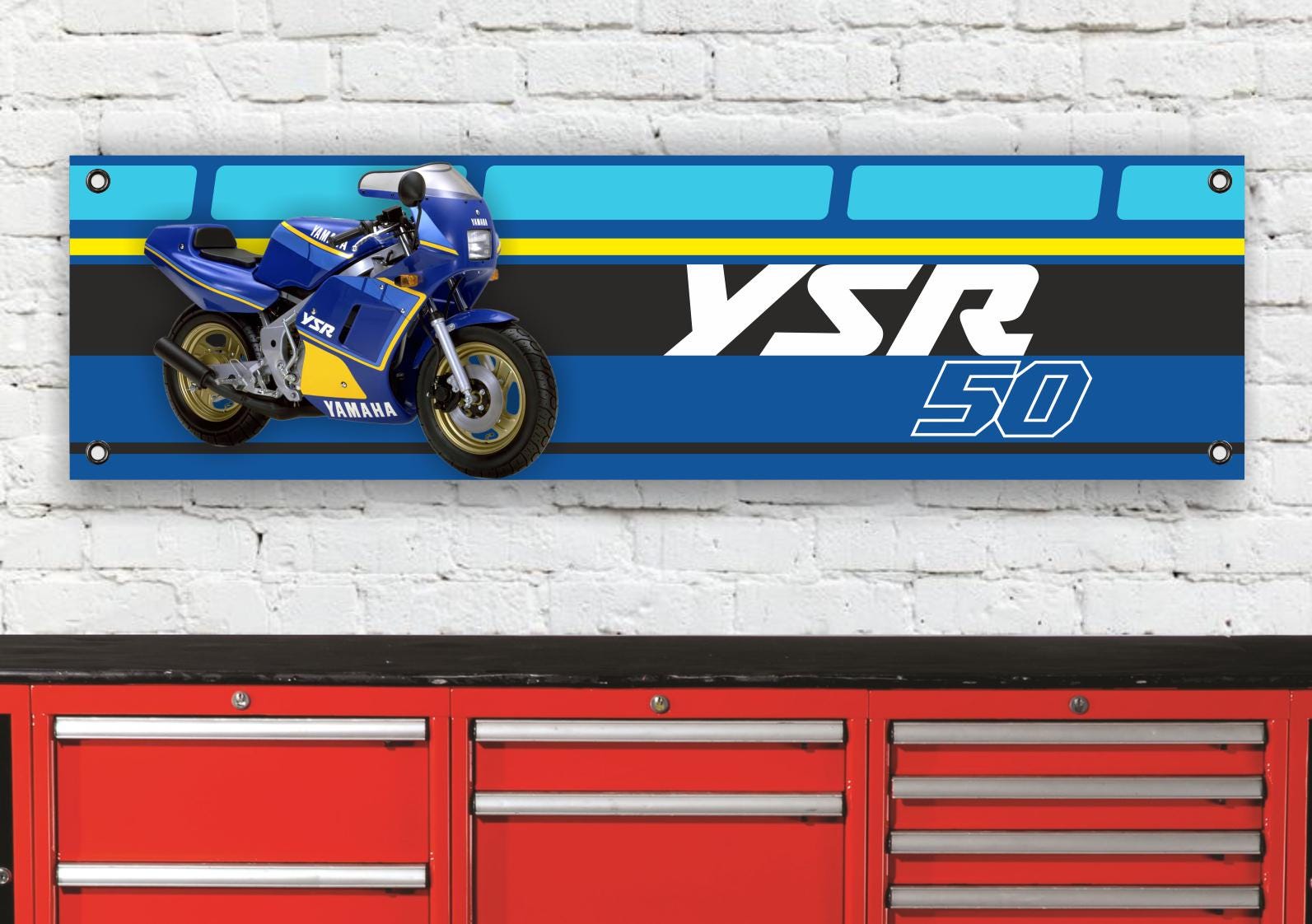 Br526b Yamaha YSR 50 Gag Bike Garage Workshop Flexible Banner Sign