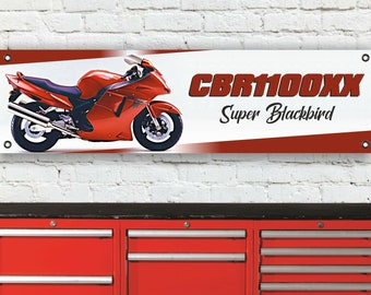 Br129c honda cbr1100 xx blackbird inspired workshop banner sign great gift idea